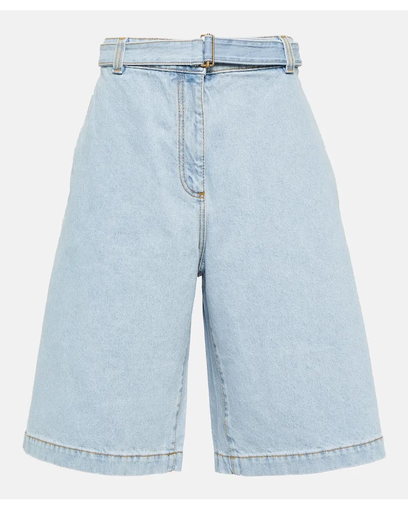 Etro Shorts di jeans con ricamo Blu