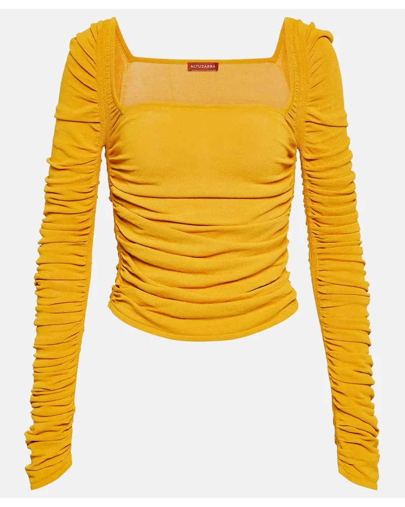 Altuzarra Top Asgard in jersey con ruches Arancione