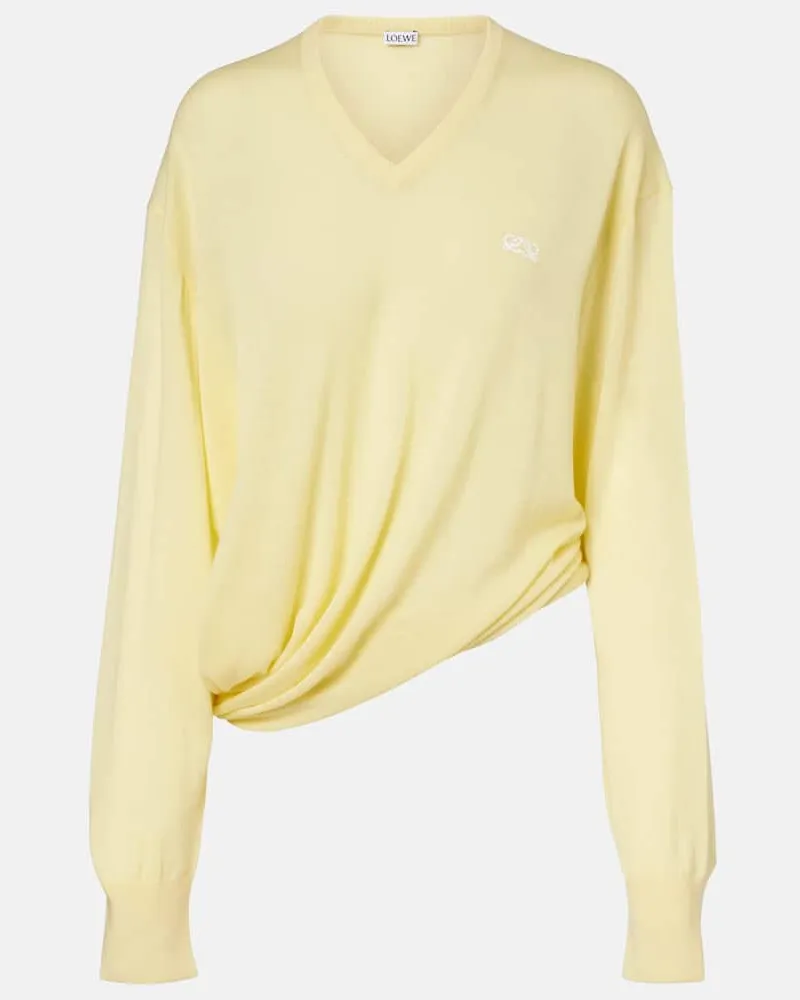 Loewe Pullover Double L asimmetrico in lana Giallo