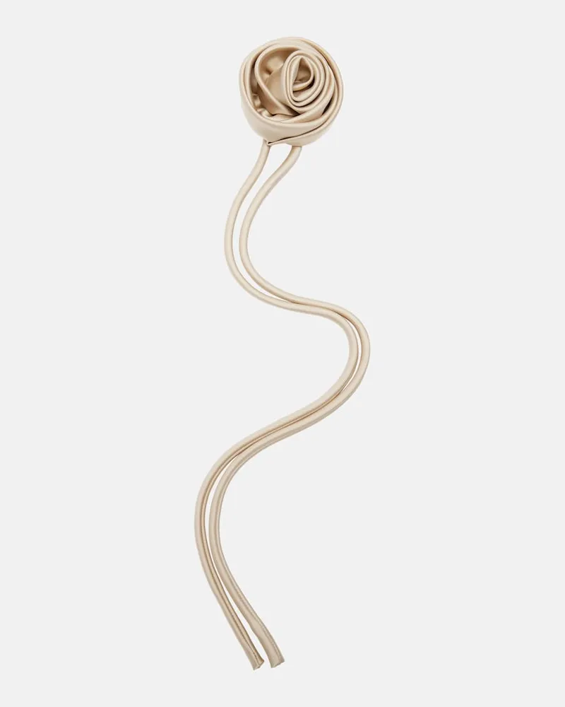 Max Mara Spilla Moschea in raso con fiori Beige