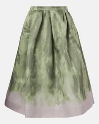 Dries van Noten Gonna midi in raso Verde