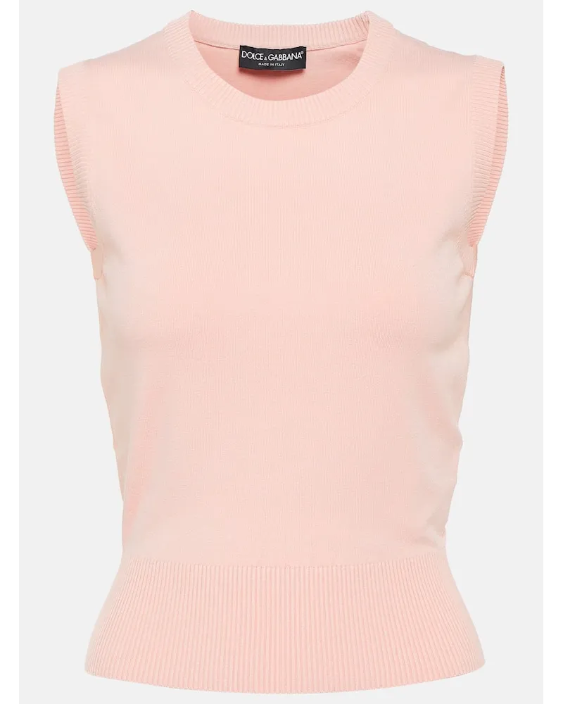 Dolce & Gabbana Tank top in maglia Rosa