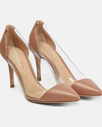 Gianvito Rossi Pumps Plexi 85 in pelle e PVC Beige