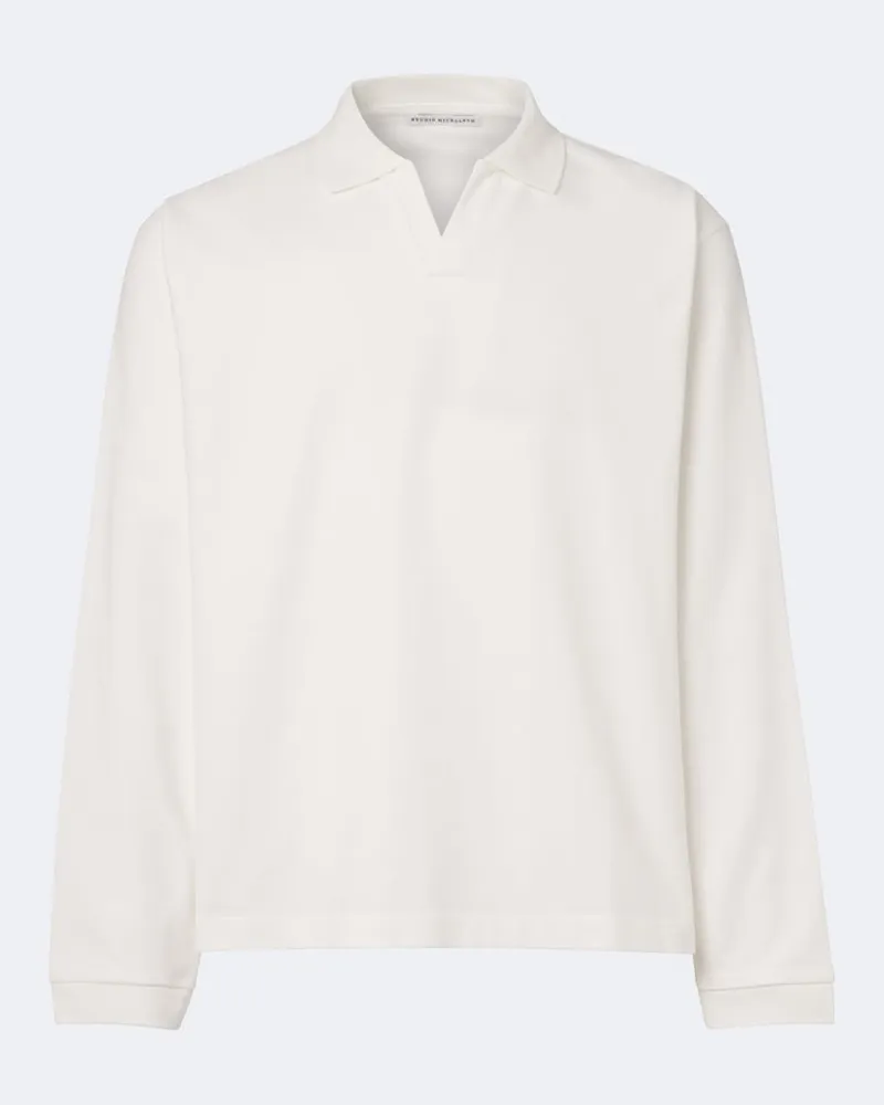 Studio Nicholson Polo in jersey di cotone Bianco