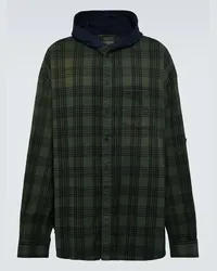 Balenciaga Camicia oversize in misto cotone Verde