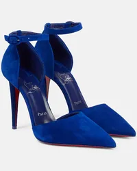 Christian Louboutin Pumps Astrida Bride 100 in suede Blu