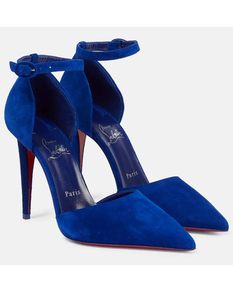 Christian Louboutin Pumps Astrida Bride 100 in suede Blu