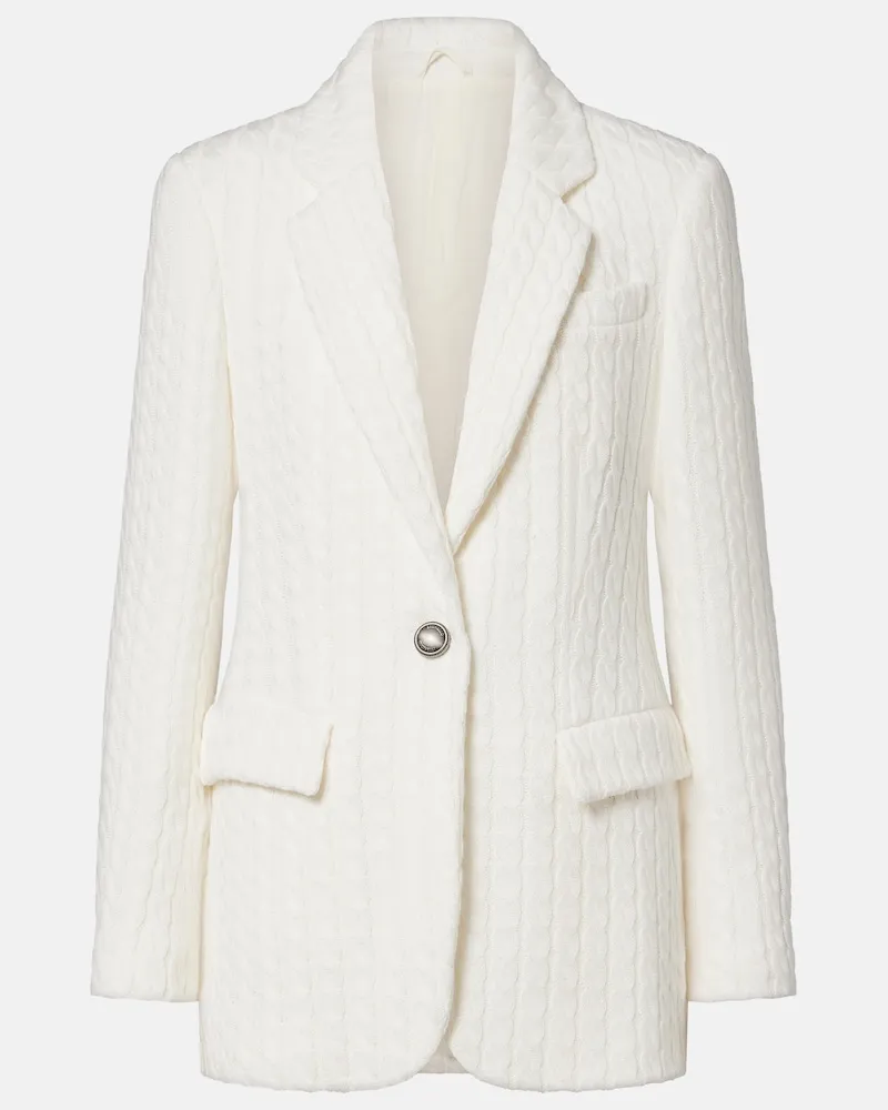 Brunello Cucinelli Blazer in cotone a trecce Bianco