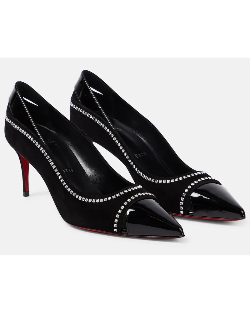 Christian Louboutin Pumps Duvette Strass 70 in vernice Nero