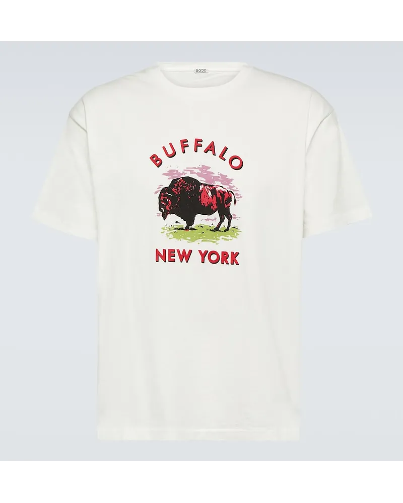 BODE T-shirt in jersey di cotone con stampa Bianco