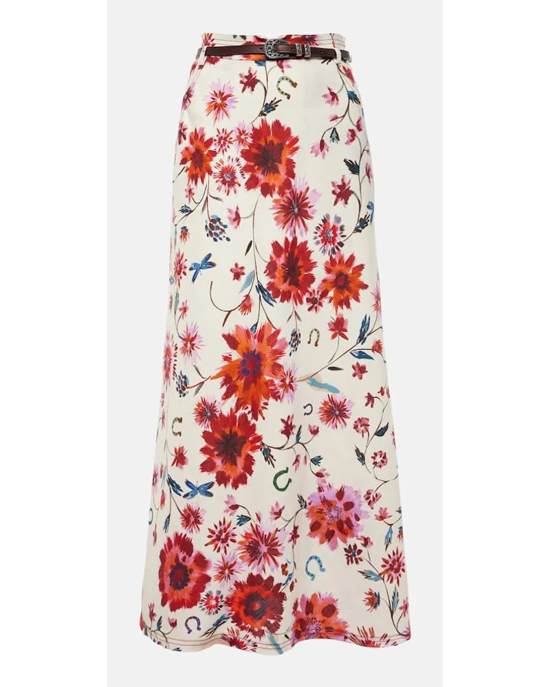 Dorothee Schumacher Gonna midi Floral Ease in lino Multicolore