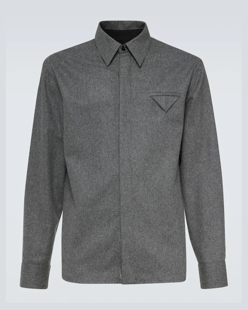 Bottega Veneta Camicia in flanella di lana Grigio