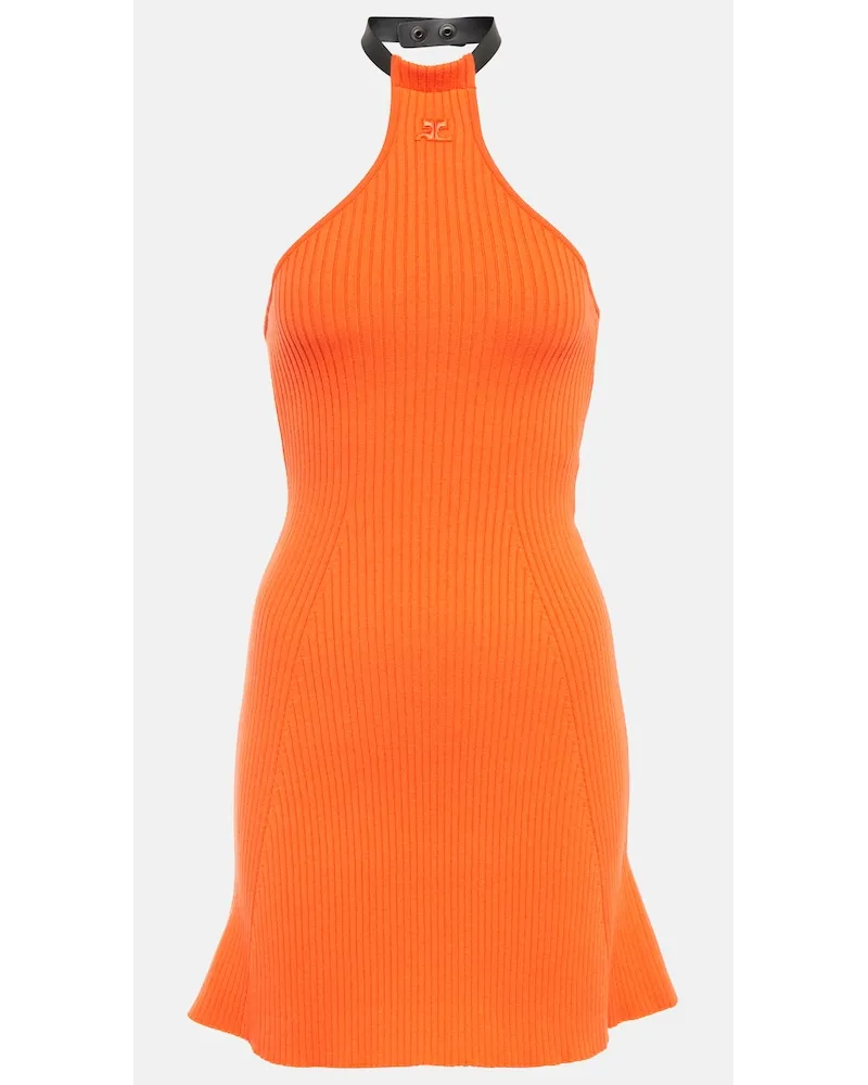 Courrèges CourrÃ¨ges Miniabito in maglia a coste Arancione