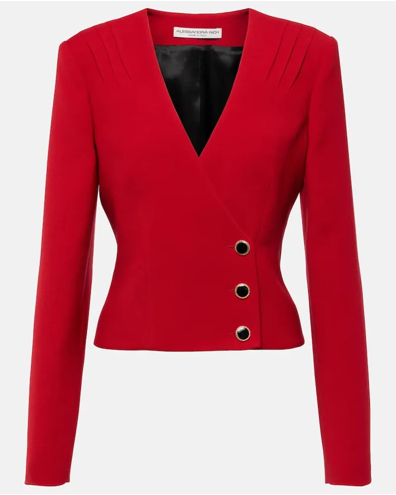 Alessandra Rich Blazer doppiopetto in lana Rosso