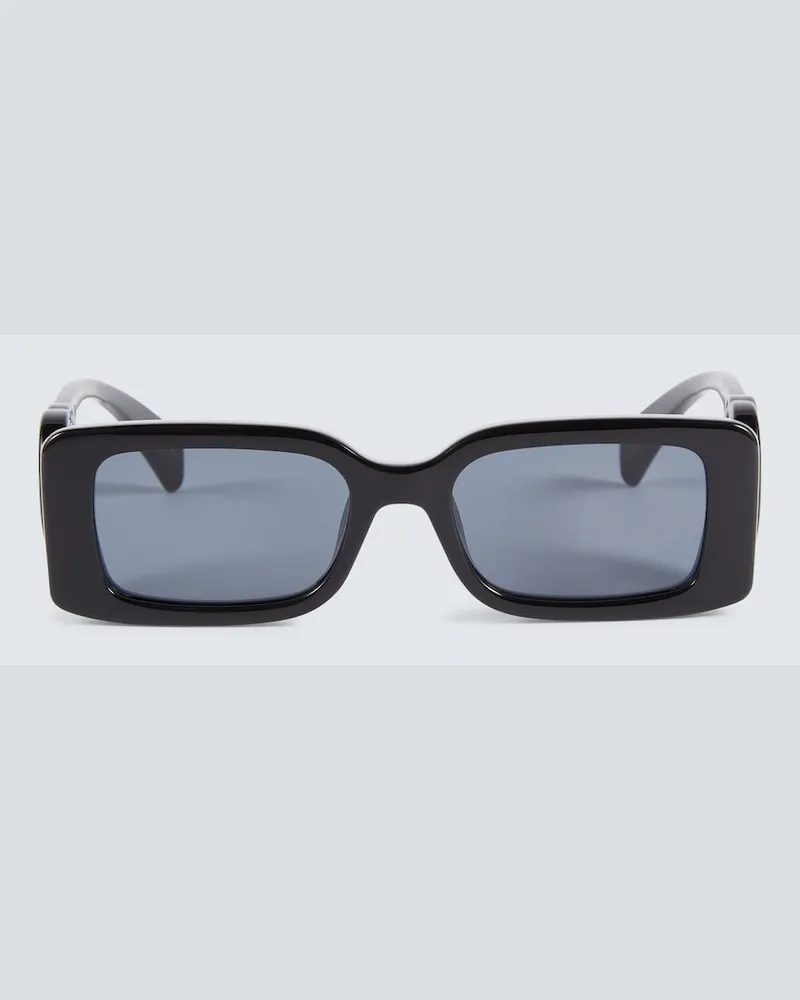Gucci Occhiali da sole rettangolari con logo Nero