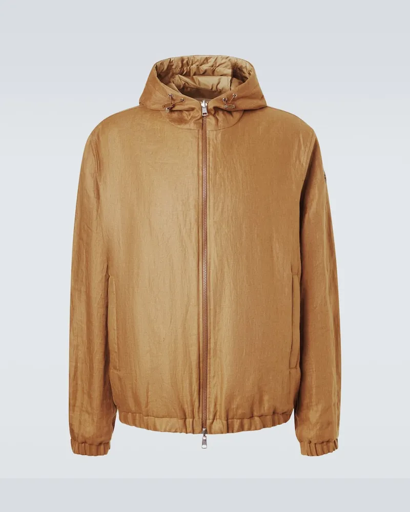 Moncler Giacca Edit in lino Marrone