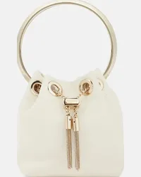 Jimmy Choo Secchiello Bon Bon Micro in pelle Bianco