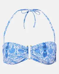 Heidi Klein Top bikini Lake Como con stampa Blu