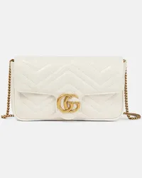 Gucci Portafoglio con tracolla GG Marmont in pelle Bianco