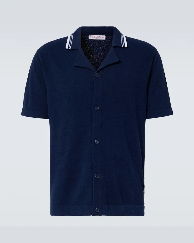 Orlebar Brown Camicia Tiernan in spugna di misto cotone Blu