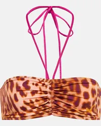 Stella McCartney Top bikini a fascia con stampa Multicolore