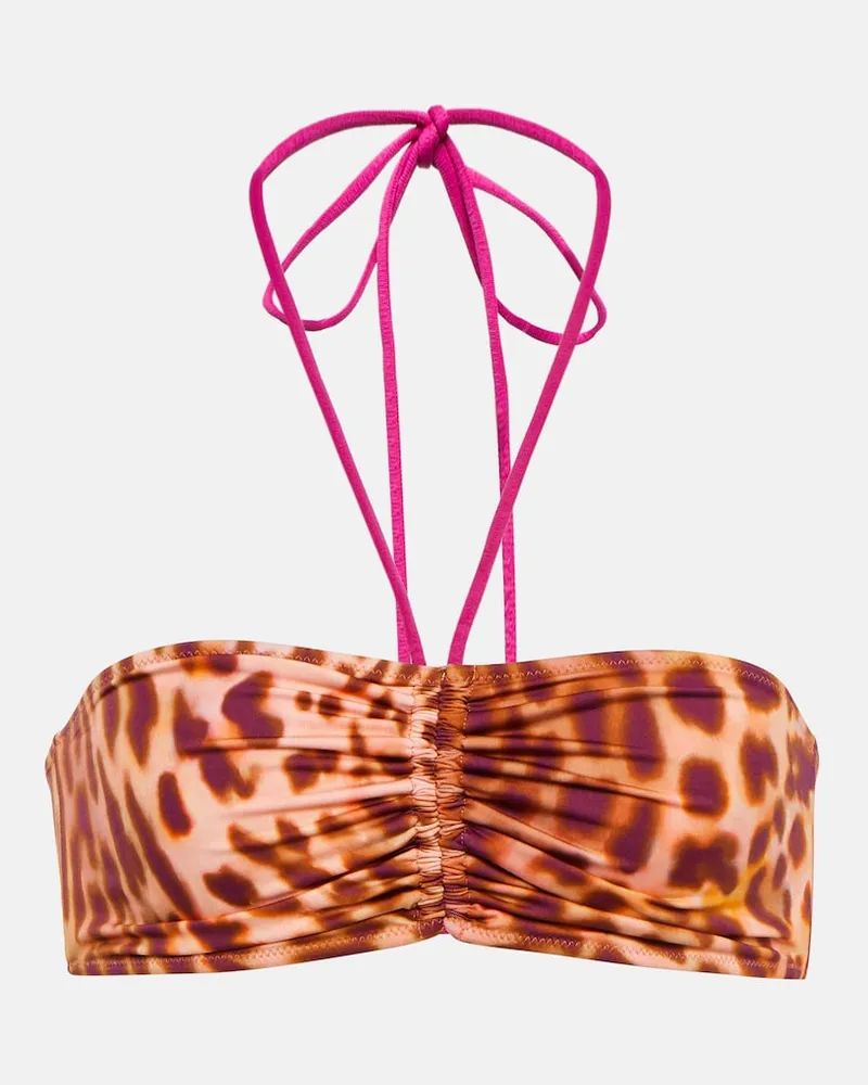 Stella McCartney Top bikini a fascia con stampa Multicolore