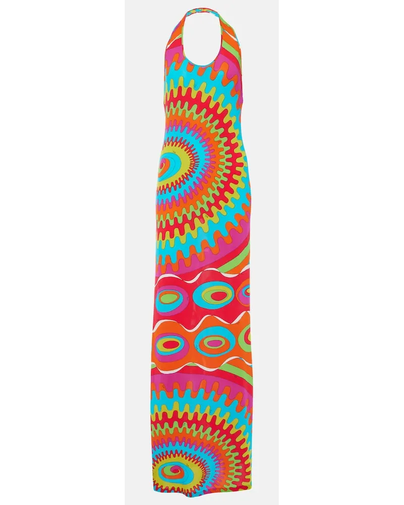 Emilio Pucci Abito lungo Bersaglio in jersey Multicolore