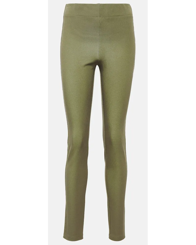 Joseph Leggings in gabardine a vita media Verde