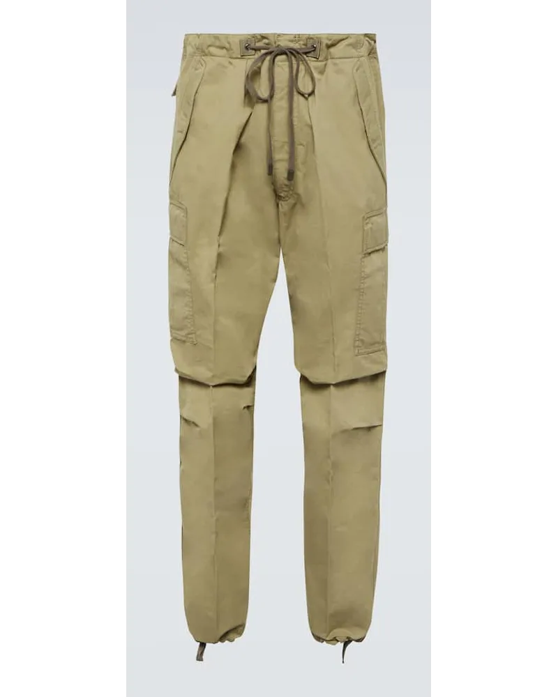 Tom Ford Pantaloni cargo Enzyme in cotone Verde