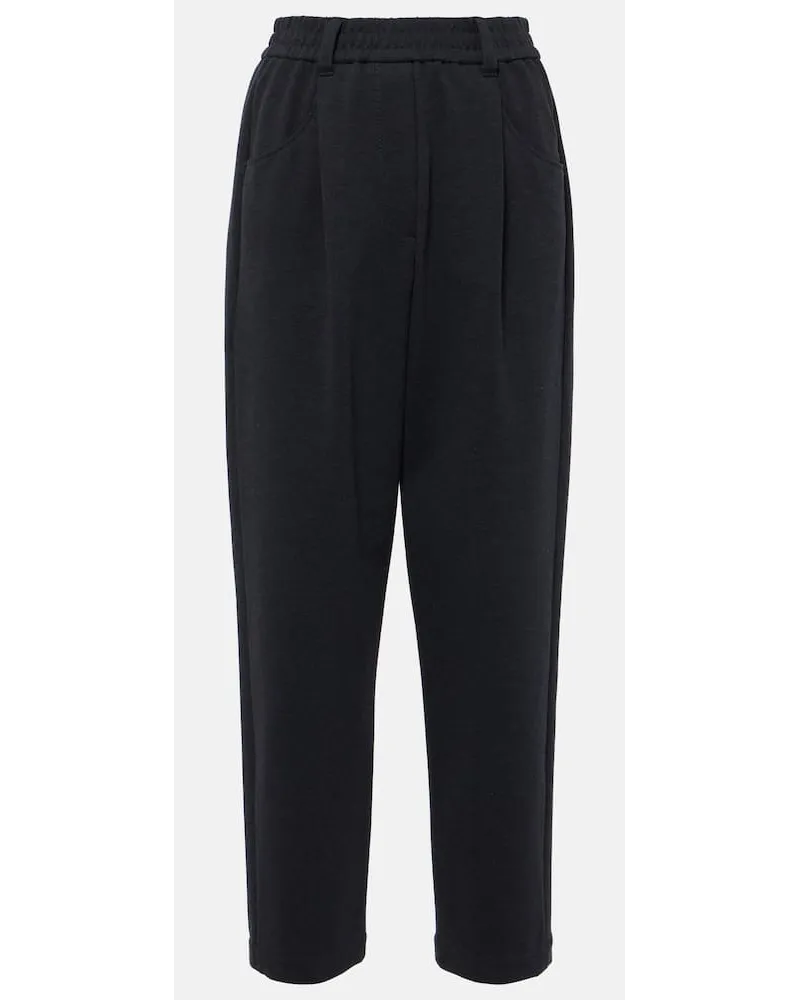 Brunello Cucinelli Pantaloni sportivi in jersey Grigio