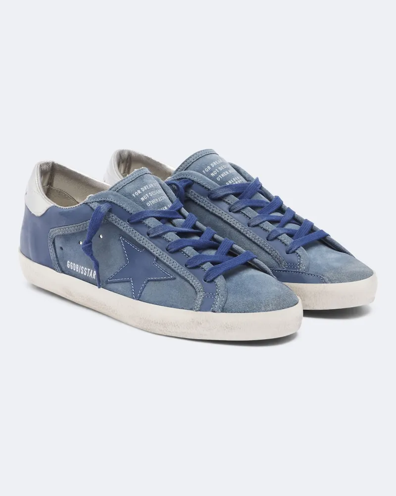 Golden Goose Sneakers Super-Star in pelle e suede Blu