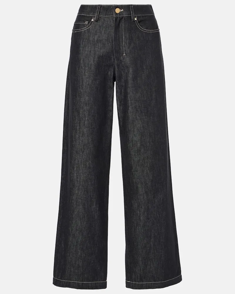 Max Mara Jeans regular Balco a vita alta Nero