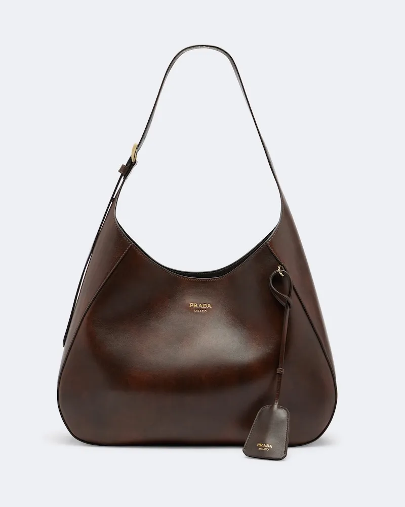 Prada Borsa a spalla Prada Boogie Large in pelle Marrone