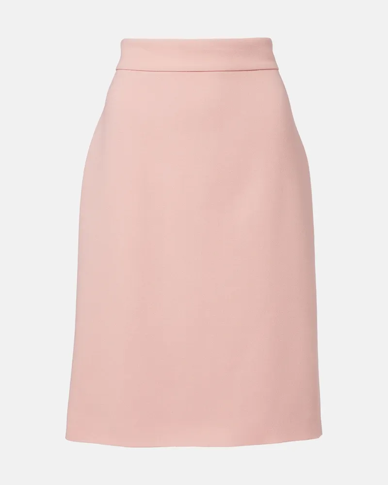 Valentino Garavani Gonna midi in lana vergine Rosa