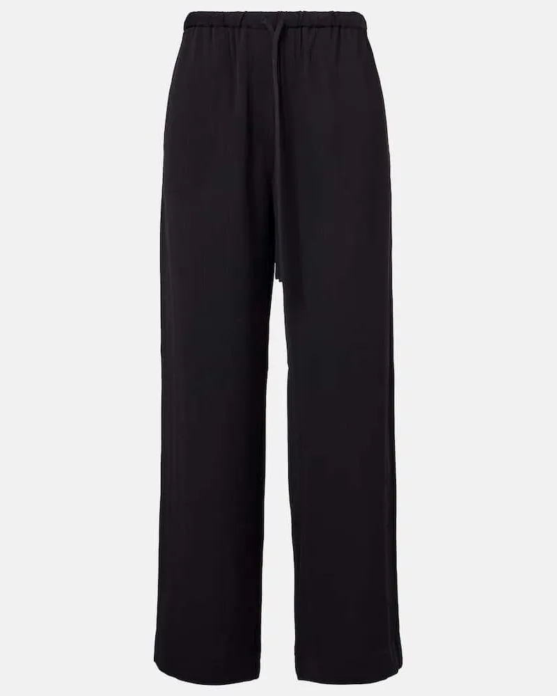 Totême Pantaloni a gamba larga a righe Nero
