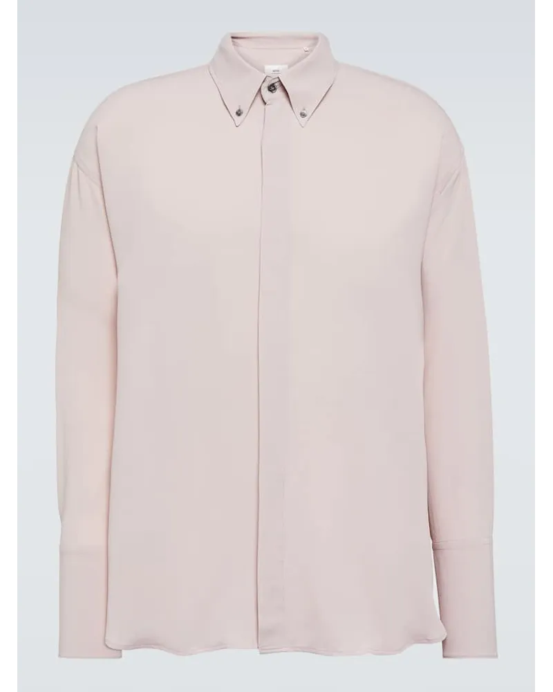 AMI Paris Camicia in misto seta Rosa