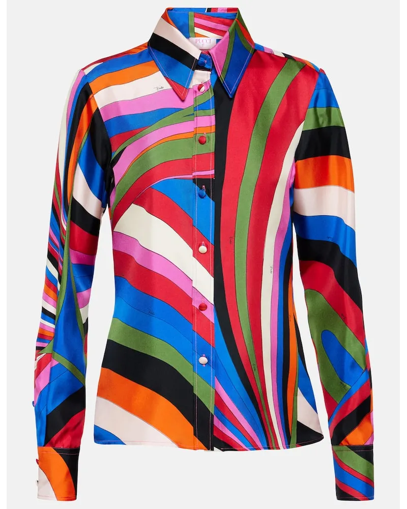 Emilio Pucci Camicia Iride in seta Multicolore