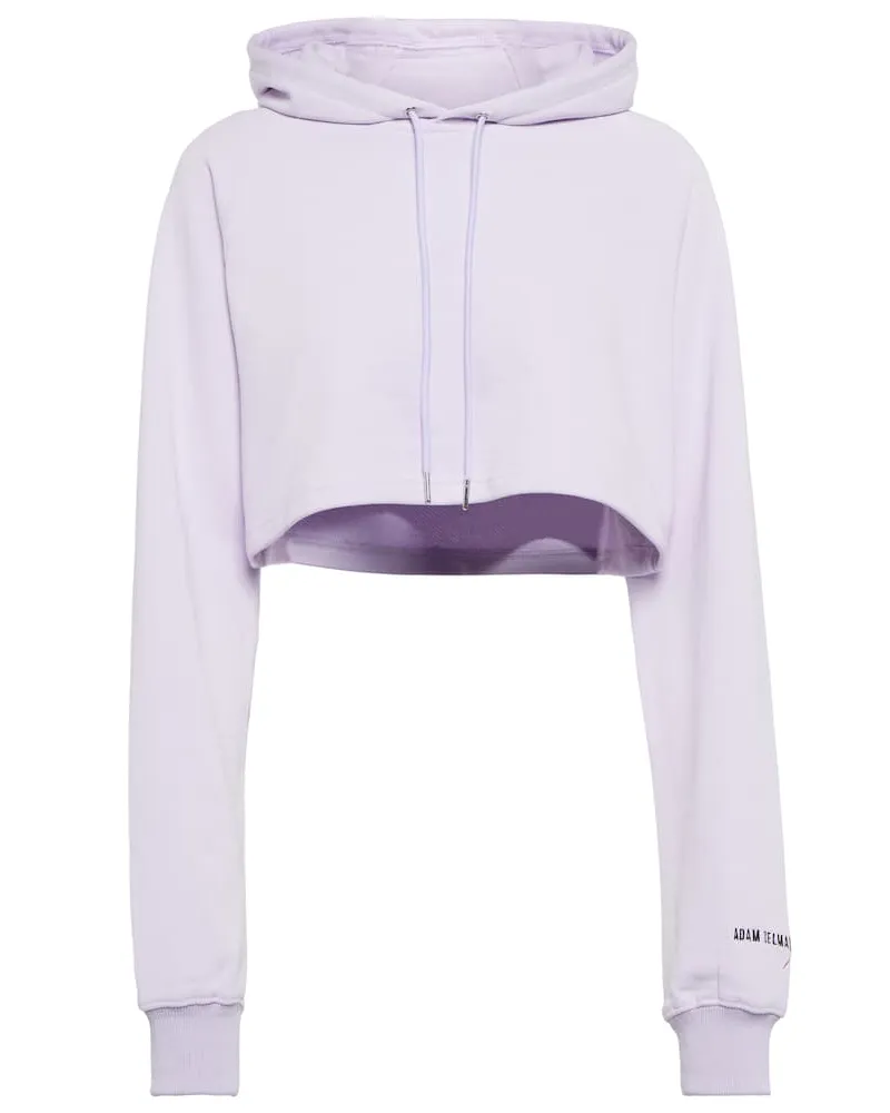 Adam Selman Sport Felpa in misto cotone con cappuccio Viola