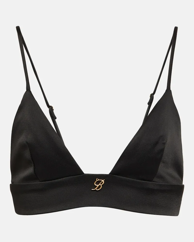 Blumarine Bralette in raso Nero