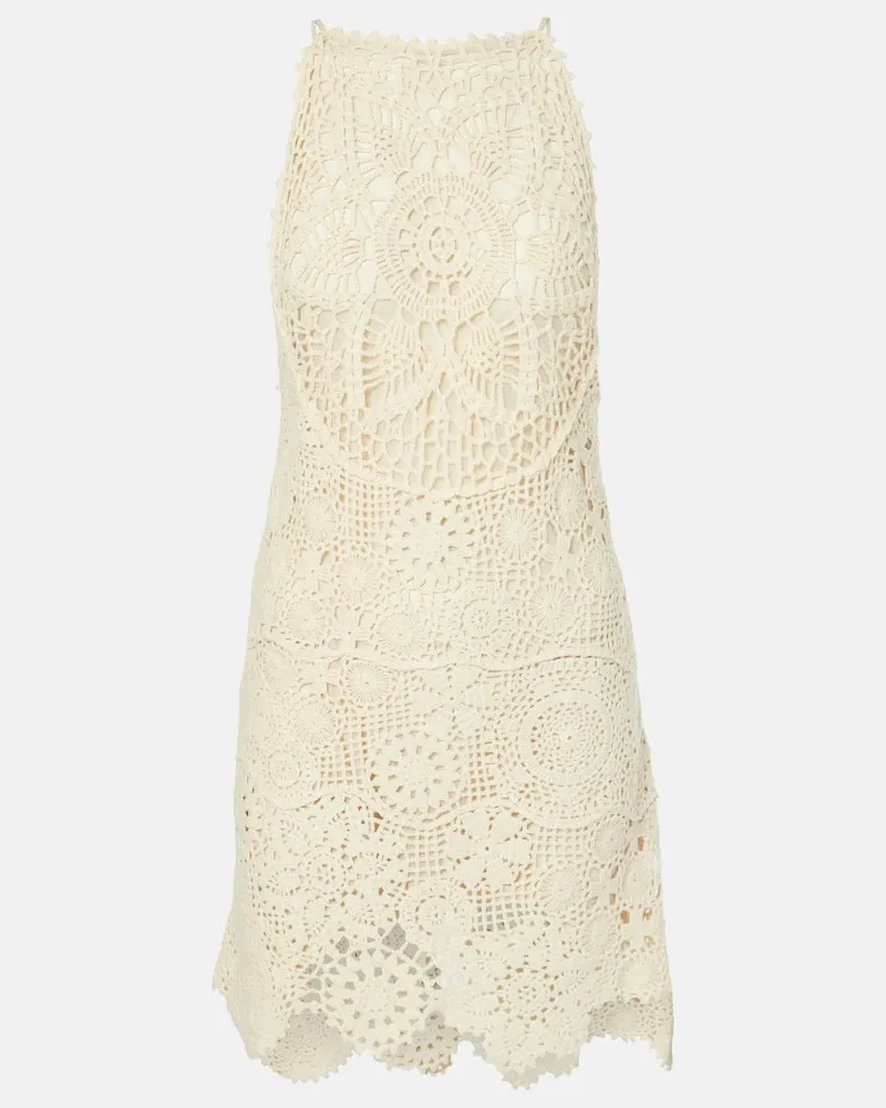 STAUD Abito corto Mini Whimsy in crochet Bianco