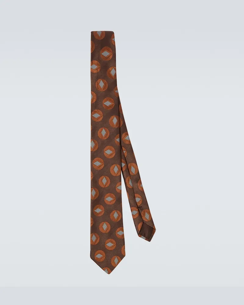 Giorgio Armani Cravatta in jacquard di seta Marrone