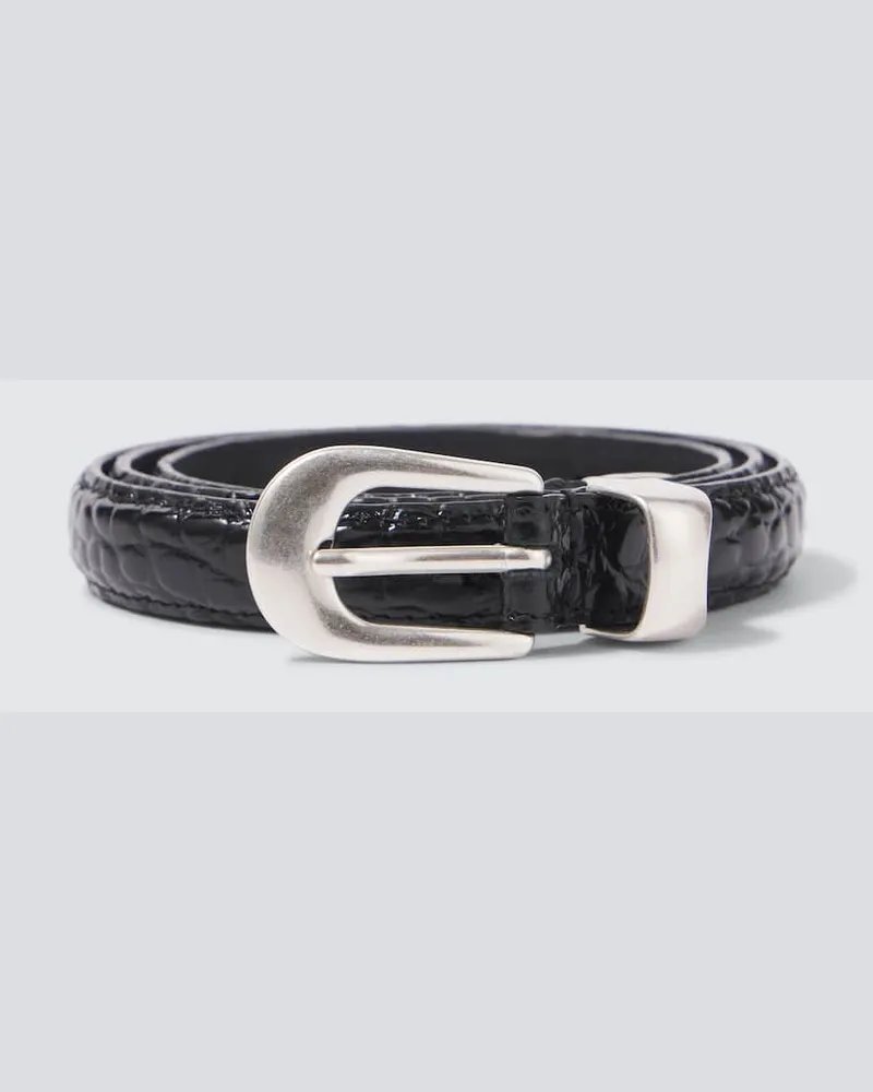 Our Legacy Cintura 20mm in vernice stampata Nero