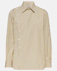 Bottega Veneta Camicia in cotone a righe Giallo