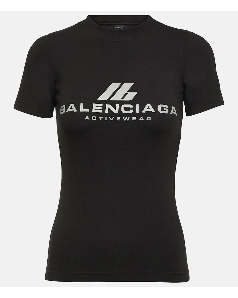 Balenciaga T-shirt in jersey di misto cotone Nero