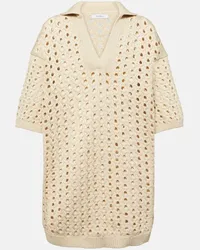 Max Mara Miniabito Urna in mesh di cotone Bianco