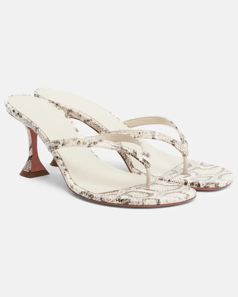 Amina Muaddi Sandali infradito Juliette in pelle Bianco