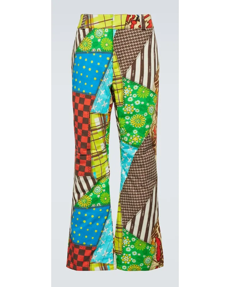 ERL Pantaloni flared in misto cotone con stampa Multicolore