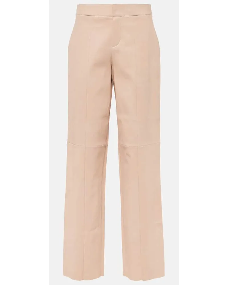 Stouls Pantaloni Massimo in pelle Beige