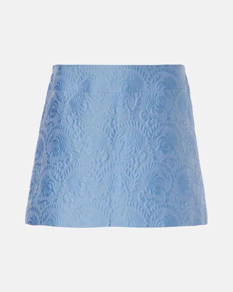 Dolce & Gabbana Minigonna in jacquard di misto seta Blu