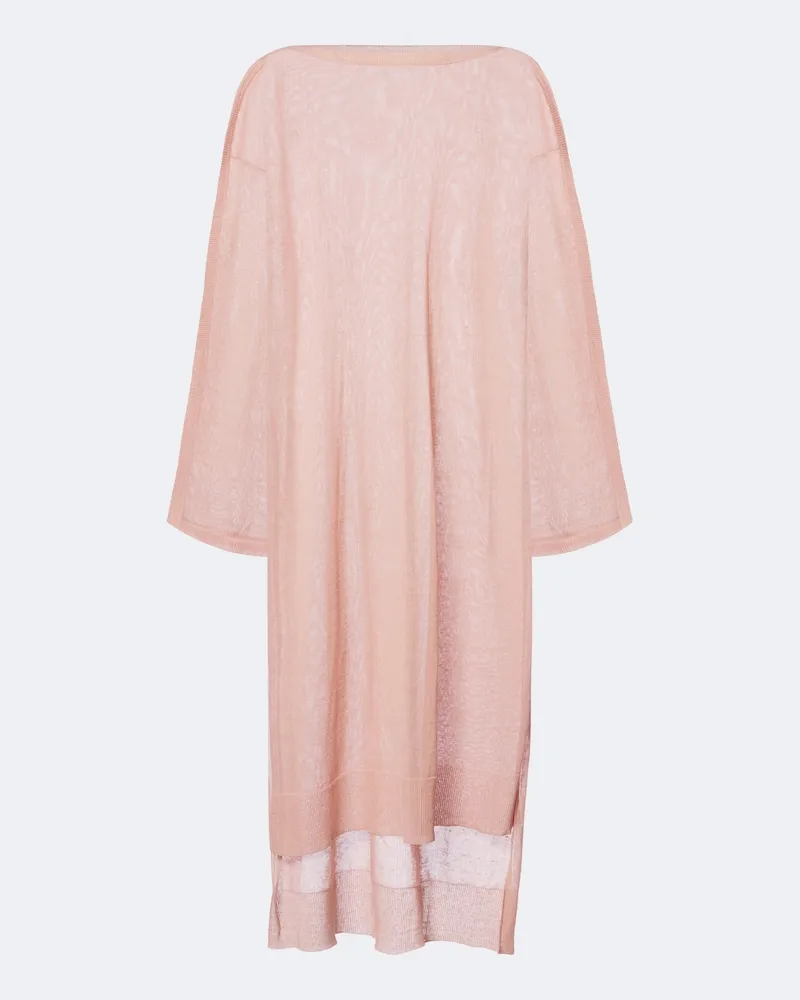 Alaïa Alaïa Caftano in maglia di lino e seta Rosa